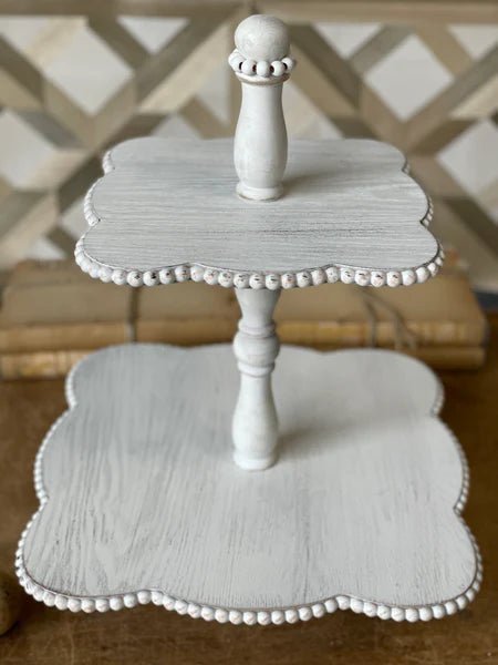 Beaded 2 Tier Stand - Charlie's Roost