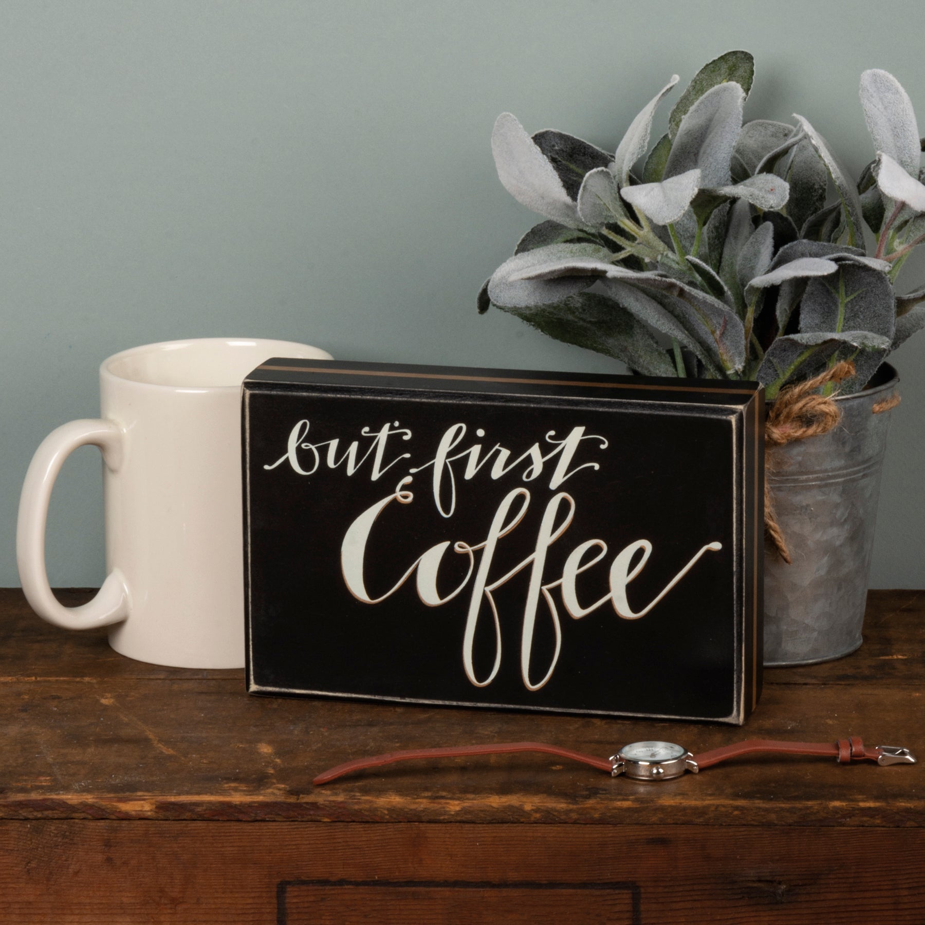 But First Coffee Box Sign But First Coffee Box Sign - Wood - Charlie's Roost