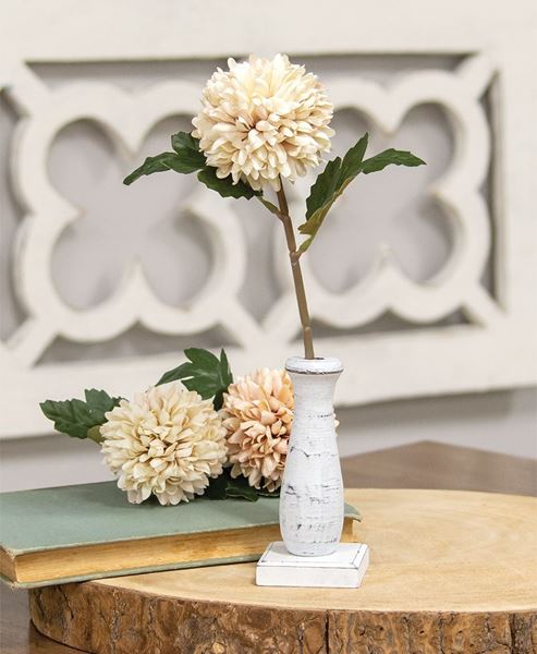 Curvy White Spindle Flower Holder - Charlie's Roost