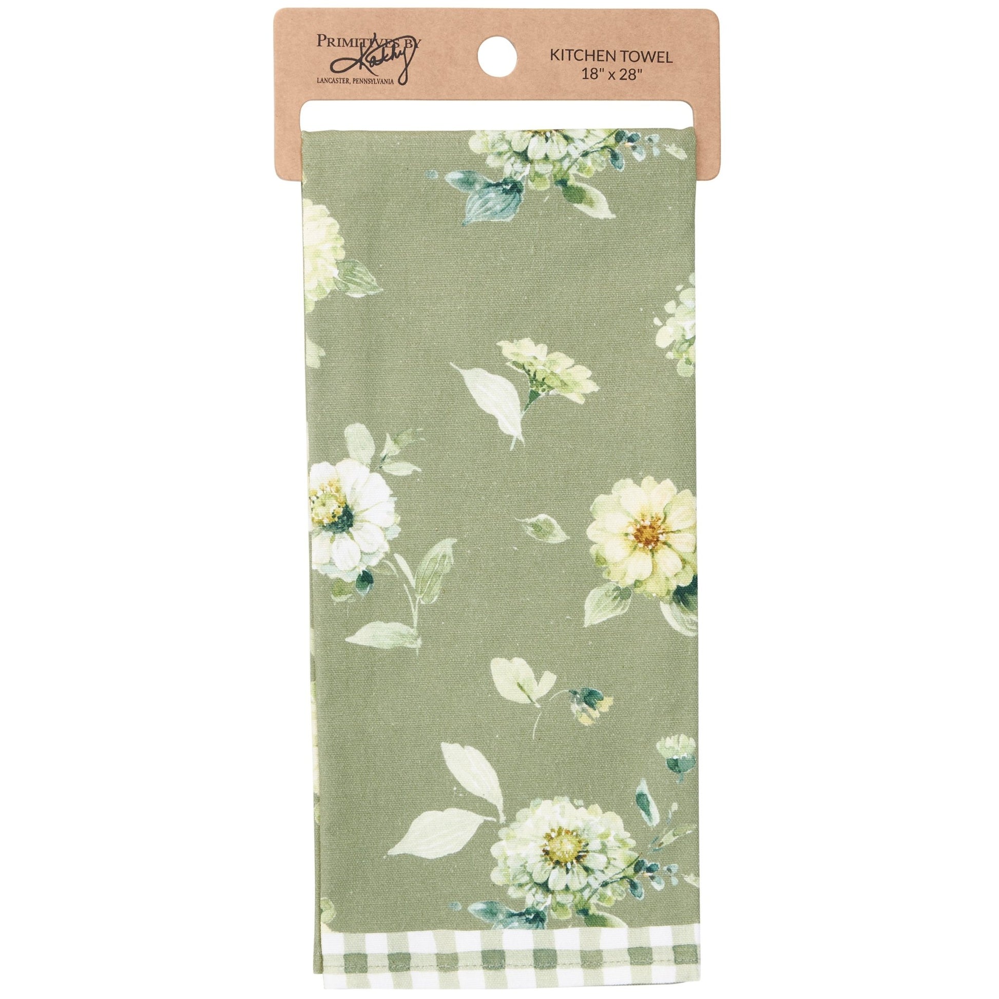 Green Floral Kitchen Towel - Charlie's Roost