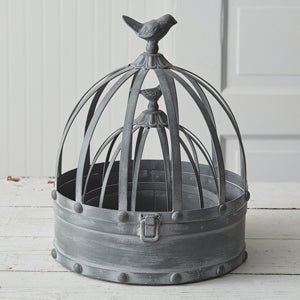 Metal Cloches with Birds (Set of two) - Charlie's Roost