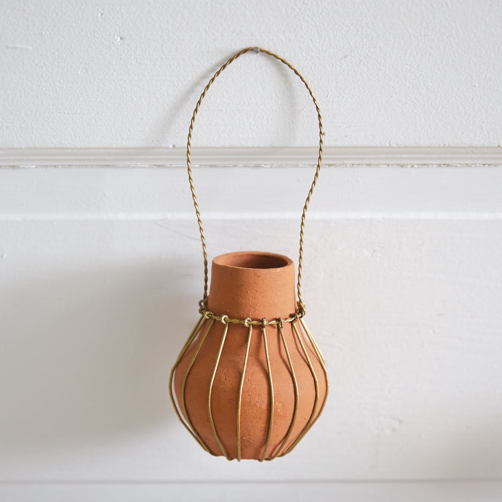 Mini Terra Cotta Hanging Vase - Charlie's Roost