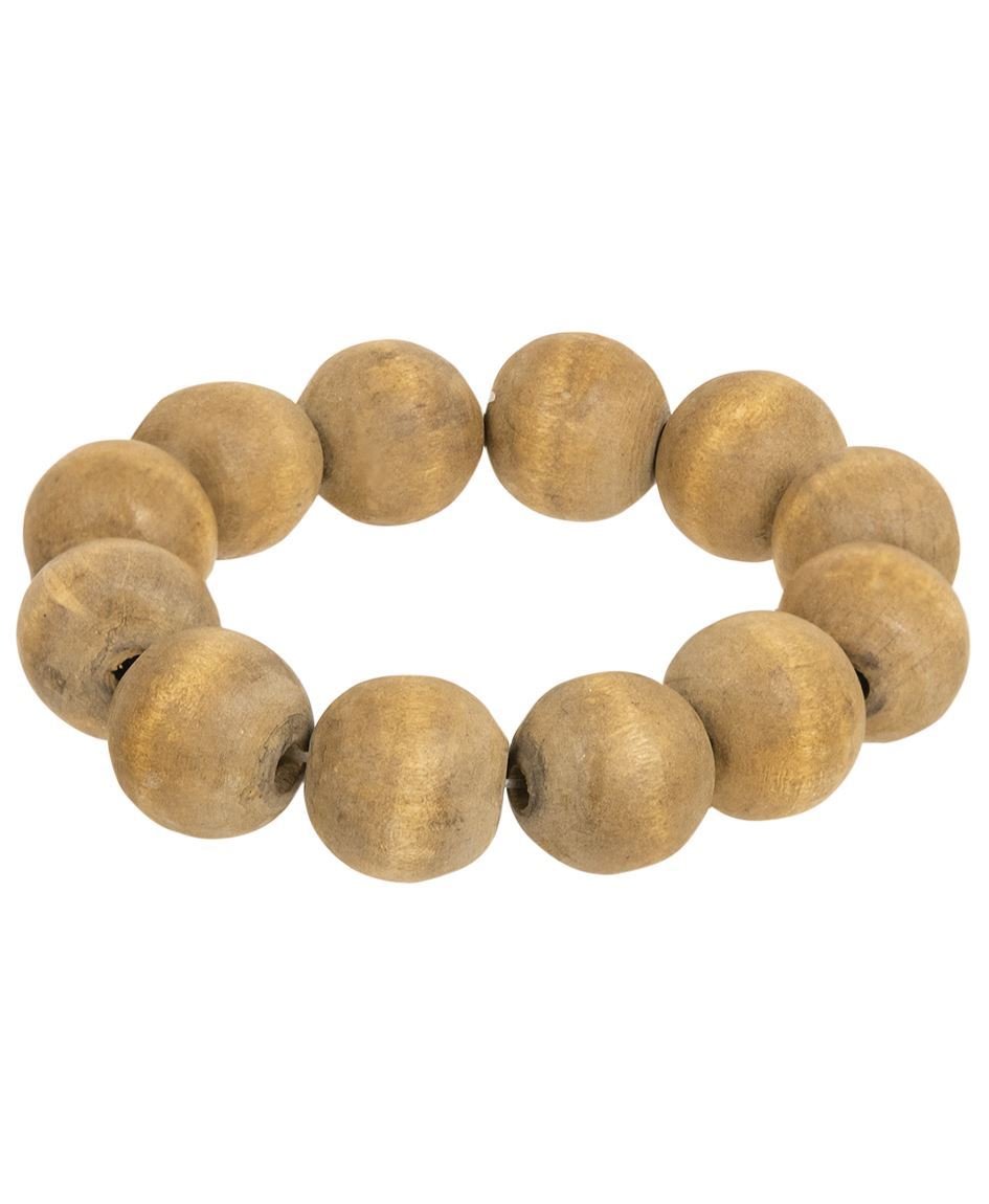 Wooden Round Bead Candle Ring - Charlie's Roost